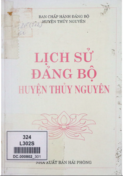 LỊCH SỬ ĐẢNG BỘ HUYỆN THỦY NGUYÊN (BẢN GỐC)